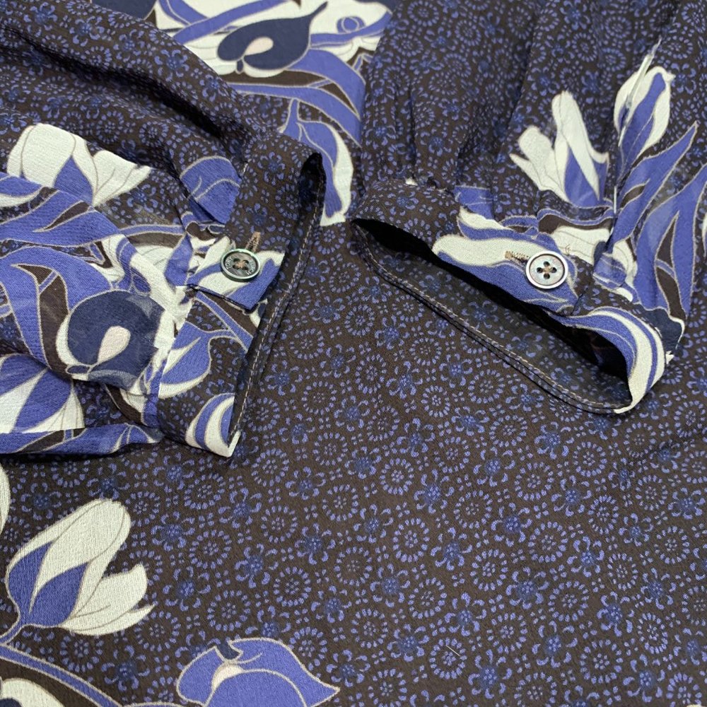 Tory Burch ‘Lisa' Print Silk Blouse Sz10 - Picture 6 of 12